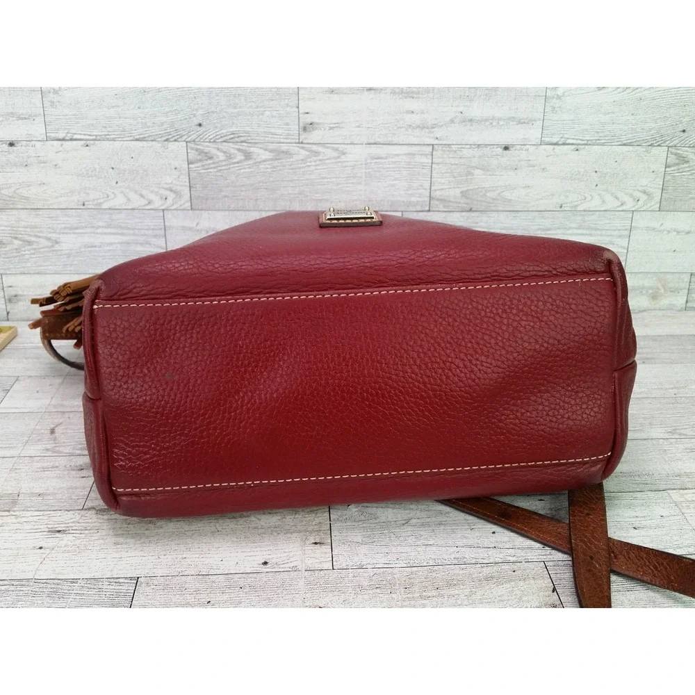 Dooney & Bourke Pebble Grain Leather Shoulder Bag Wine Red